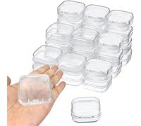 Sirxlevcy 30 Confezioni di Piccoli Contenitori di Plastica Trasparenti Scatola Portaoggetti Trasparente con Coperchio Incernierato per Piccoli Oggetti (1,7x1,7x0,79 Pollici)