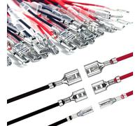 Sirxlevcy 30 Pezzi 2,8 Mm/4,8 Mm/6,3 mm Connettori per Cavi per Altoparlanti Femmina con Manicotto Isolante Kit di Giunzione Rapida per Connettori per Altoparlanti