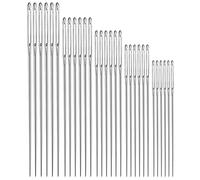 Sirxlevcy 30 Pezzi Spessi Affilati per Cuciture Un Occhio Grande, Kit di da Cucito nel Acciaio Inossidabile di 5 Misure per Ricamo e Cucito Un Mano