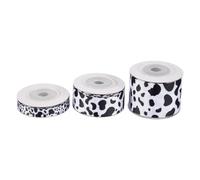Sirxlevcy 3PZ Bianca Nero Cow Stampa Wired Bordo Nastro Craft Nastri Regalo Wrapping Ribbon Animal Print Ribbon per DIY Crafts Party