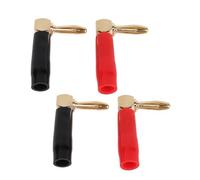 Sirxlevcy [4 pezzi] Connettore femmina Hi-end in rame ad angolo retto / 90 gradi Connettore spina a banana/altoparlante [Banana De L]