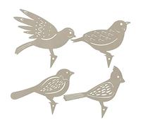 Sirxlevcy 4 Pezzi di Metallo Arrugginito Sagome di Uccelli Decorazione di Cortile in Metallo Decorazione di Recinzione da Giardino in Acciaio per Uccelli