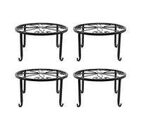 Sirxlevcy 4 Pezzi di Supporto per Piante da Interno Ed Esterno nel Metallo Resistente alla Ruggine, Supporto per Vaso di Fiori -Nero