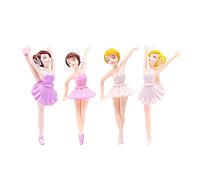 Sirxlevcy 4 Pezzi in Miniatura Ragazza Balletto Figura Collezione Desktop Decorazione Torta