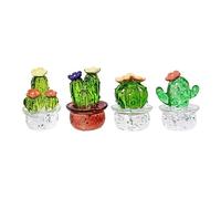 Sirxlevcy 4Pcs Mini Piante di Arte Cactus Statuette Artigianali da Tavolo Miniature per la Decorazione della Casa