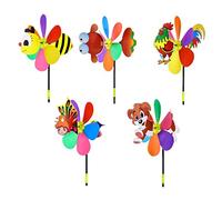 Sirxlevcy 5 Pezzi Mulini Un Colorato Spinner 3D Animale Girandola Ornamento da Giardino per Giardino Esterno Prato Patio Decor e Festa