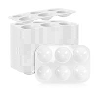 Sirxlevcy 50 Tavolozze per Acquerelli In Plastica Bianca, Tavolozze di Colori Rettangolari da 6 Pezzi, Tavolozze di Vassoi di Pittura, Vassoi di Pittura per Bambini Facile da Installare Facile da Usar