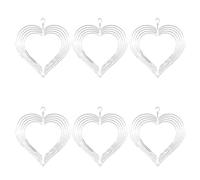 Sirxlevcy 6 Pezzi Girandole a a Sublimazione Spazi Grezzi Girandole a 3D Girandole a Sospese per Decorazioni da Giardino All'Aperto C-8 Pollici Cuore