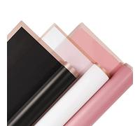 Sirxlevcy 60 Carta da Regalo Floreale Rosa Nero Bianca Carta da Regalo Impermeabile per Bouquet di Fiori con Bordo Dorato