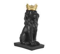 Sirxlevcy Abstract Crown Lion Statue Home Office Bar Male Lion Faith Resin Sculpture Crafts Animal Art Decor Ornaments - Nero