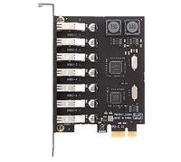 Sirxlevcy Adattatore Scheda di Espansione PCI-E USB 3.0 7 Porte Adattatore Hub Controller Esterno Extender PCI-E Scheda PCI Express per Desktop
