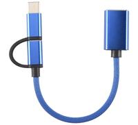 Sirxlevcy Adattatore USB 3.0 OTG 2 nel 1 Convertitore di Interfaccia da Micro-USB un USB 3.0 di Tipo C per di Ricarica per Cellulare Line-Blu