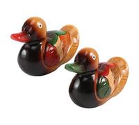 Sirxlevcy Anatra di Mandarino nel Legno Modello Decor 2 Pezzi Regalo di Nozze Fatto Un Mano Ornamento da Comodino Figurina di Anatra Mandarino Creativa