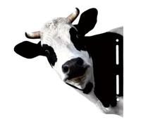 Sirxlevcy Arte Decorativa in Metallo per Cortile con Mucca in, Decorazione per Cortile con Bestiame Che Capolino, Decorazione Artistica per Recinto con Animali da Fattoria