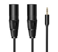 Sirxlevcy Audio Multifunzione Da 3,5/6,35 Mm Jack A Doppio Jack XLR di Prolunga XLR 6,35/3,5 Mm