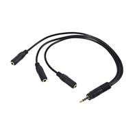 Sirxlevcy audio splitter stereo da 3,5 mm Placcato Presa stereo TRRS a 3 x Jack stereo da 1/8 pollici 3,5 mm Femmina 1 Ingresso 3 Uscita Audio stereo AUX Splitter Cable