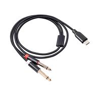 Sirxlevcy Audio Stereo da USB C A Doppio da 6,35 Mm Tipo C A Doppio Audio da 6,35 Mm per Altoparlanti Multimediali per Smartphone, 3,3 Piedi/1 metri