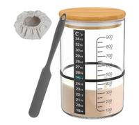 Sirxlevcy Barattolo di Vetro per Pasta Madre Contenitore per Fermentazione Serbatoio A Bocca Larga Barattolo per Pasta Madre per Cottura In Cucina Conservazione Degli Alimenti Facile Installazione