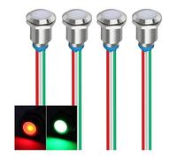 Sirxlevcy Bi-Colore (Verde e Rosso) 12mm (1/2 Pollice) Indicatore Luminoso A Risparmio Energetico, 12mm 2 Colori LED Luce 12V/24V/20mA Luce di Montaggio A Pannello