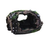 Sirxlevcy Black-Aquarium Barile Artificiale Cave Ornamenti in Resina Accessori Paesaggistici per Acquario Decorazioni per Acquari Sfondo Durevole Facile Installazione