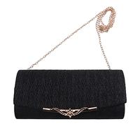 Sirxlevcy Borsa da sera per Borsa da sera per banchetti con glitter per le donne Borsa da con tracolla catena di nozze (nero)