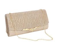 Sirxlevcy Borsa da sera per Borsa da sera per banchetti con glitter per le donne Borsa da con tracolla catena di nozze (champagne)