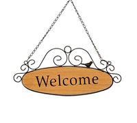 Sirxlevcy Cartelli di Benvenuto Cartello per Appendere in Legno per Casa Bar Giardino Negozio di Negozi Negozio Decorazione per Appendere La Porta D'Ingresso