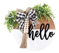 Sirxlevcy Cartello per Porta di Benvenuto/Decorazioni Rustiche per la Casa per la Porta D'Ingresso, Camera da Letto, Frontoni da Parete in Legno con, Durevole, Facile