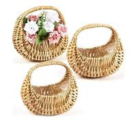 Sirxlevcy Cesto in Rattan Cesto in Vimini A Mezzaluna Cesto in Paglia di con Manico Cestini per Damigelle da Sposa