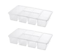 Sirxlevcy Confezione da 2 Vassoi per Divisi con Coperchi, Contenitori per Snack da Frigorifero, Contenitori Trasparenti per La Conservazione In Frigorifero