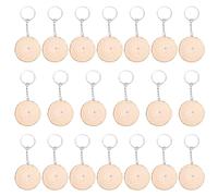 Sirxlevcy Confezione da 20 Pezzi con di Legno Non nel Legno Dipinto Un Mano nel Bianca nel Legno con Ciondolo Natalizio DIY