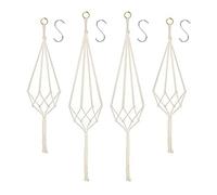 Sirxlevcy Confezione da 4 Cestini per Fioriere Sospese con 4 Ganci per Appendere Appendiabiti per Piante macramè in Corda di Cotone