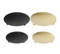 Sirxlevcy Confezione da 4 Portacandele con Piastra nel, Portacandele Un Colonna, per Candele Un LED e nel, Coni di Incenso, Spa, Matrimoni (+ Nero)