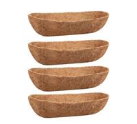 Sirxlevcy Confezione da 4 Rivestimenti in Cocco da 24 Pollici, Rivestimenti in Cocco Naturale per Fioriere da Parete, Fioriere per Ringhiere su Ponte per Finestre