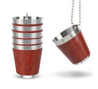 Sirxlevcy Confezione da 6 Bicchierini da Liquore In Metallo per Appendere Bicchierini da Liquore In Acciaio Inossidabile con Catena Bicchierini da Liquore da 30 Ml per Feste,A
