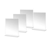 Sirxlevcy Cornice per Foto in Acrilico 4x6 Pollici, Confezione da 4 Supporti per Cornici in Plastica in Piedi, Display da Tavolo per Foto su Entrambi I Lati