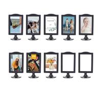 Sirxlevcy Cornici per Foto Bifacciali da 4 X 6 Pollici Cornice per Foto su Piedistallo Cornice Autoportante in Plastica per Tavolo, Confezione da 10