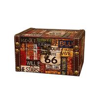 Sirxlevcy Decorativa Vintage Piccola Scatola di Legno retrò Serratura Scrigno Scatola di Immagazzinaggio Desktop Finitura Portagioie Muhe 66 Road