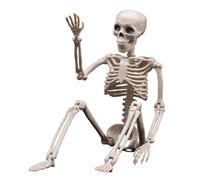 Sirxlevcy Decorazioni di Scheletri di Halloween da 1 Pezzo Scheletro Completo del Corpo con Articolazioni Mobili Bianche