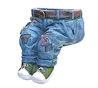 Sirxlevcy Denim Vestiti Pantaloni Resina Vasi di Fiori Jeans Creativi Fioriera Decorazione del Giardino Jeans Creativi Forma Resina DIY, B