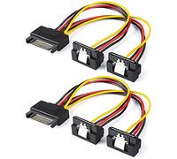 Sirxlevcy di Alimentazione, 2 Confezioni da 8 Pollici 15 Pin un 2XSATA 15 Pin Femmina con Angolo Verso il Basso Splitter di Alimentazione