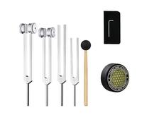 Sirxlevcy Diapason per Set di Guarigione, 128Hz, 136,1Hz, 256Hz, 384Hz, con Attivatore di Disco da Hockey, per Chakra, Terapia del Suono