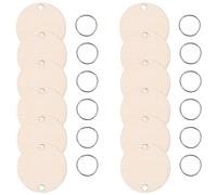 Sirxlevcy Dischi in Legno Rotondi da 100 Pezzi con Fori Cartellini per Feste di Compleanno E 100 Pezzi Anelli da 15 Mm per Arti E Mestieri (3Cm)
