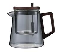 Sirxlevcy Elegante Set da Tè Cinese - Teiera Trasparente con Base In Noce, Funzione di Separazione 'Acqua per Uso Domestico