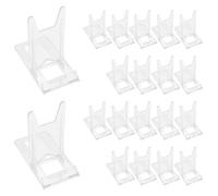 Sirxlevcy Espositore da 20 Pezzi, Supporto per Piastre nel Acrilico, Supporto per Espositore Trasparente Scorrevole Regolabile nel Due Parti per Piatti, Libri