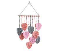 Sirxlevcy Foglia macramè Appeso a Parete Boho Room Home Decor Tessuto Estetico Arazzo da Parete Home Room Decorazione di Nozze Rosa
