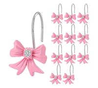 Sirxlevcy Ganci per da Doccia con Rosa, 12 Pezzi, Anelli Decorativi per da Doccia, in Resina, per Bagno