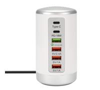 Sirxlevcy Hub Caricabatterie Multiporta USB da 65 W QC3.0 Caricabatterie Rapido Caricatore PD A 6 Porte Tipo C Caricatore Dock di Ricarica per Telefono Cellulare A Spina UE