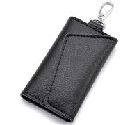 Sirxlevcy Keychain Uomini Donne Chiave Holder Organizer Pouch Auto Chiave Borsa Portafoglio per Chiavi per Carte Mini Nero