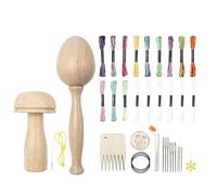 Sirxlevcy Kit di Forniture per Rammendo 2 Pezzi Strumento per Toppe in Legno per Uova da Rammendo per Forniture per Rammendo in Legno con Funghi per Rammendo con per Cucire A Occhiello